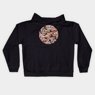 Geo Cats Maze Circle in Sunset Colors plus Grey Kids Hoodie